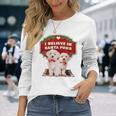 クリスマス デコレーション 犬 マルチーズ 長袖Tシャツ 彼女への贈り物