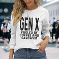 コーヒーと皮肉なユーモアに刺激された面白いジェネレーションx Gen X 長袖Tシャツ 彼女への贈り物