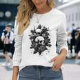 ゴシック フローラル アートワーク ゴス 美的 ローズ オルタナティブ フローラル 長袖Tシャツ 彼女への贈り物