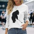ゴリラゴルフシルエット 長袖Tシャツ 彼女への贈り物