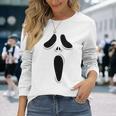 ゴーストスクリームフェイス ハロウィン ゴーストスクリームフェイス ハロウィン 長袖Tシャツ 彼女への贈り物