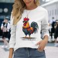 サングラスをかけた姿勢のクールな雄鶏。 長袖Tシャツ 彼女への贈り物
