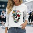 スカルフラワー チューリップ シュガースカルツリー フローラル スカルローズ 長袖Tシャツ 彼女への贈り物