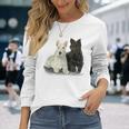 スコティッシュテリア犬の所有者ペット所有者アートデザイン 長袖Tシャツ 彼女への贈り物