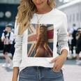 セクシーガールグラフィックtシャツ 「ホットピンナップガール&イギリスの旗」 長袖tシャツ 長袖Tシャツ 彼女への贈り物
