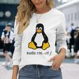 タックスlinuxペンギン-Sudorm-Rfコンピューターサイエンスコンピューター Tux Linux 長袖Tシャツ 彼女への贈り物