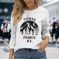 ティニュ フランス アルプス スキー場 アルペンスキー フランス国旗 長袖Tシャツ 彼女への贈り物