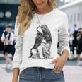 ドッグキャバリアキングチャールズ・スパニエル 長袖Tシャツ 彼女への贈り物