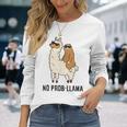 ナマケモノ乗り ラマ ノープルーラマ ラマ 長袖Tシャツ 彼女への贈り物