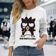 バッドばつ丸 あっかんべー ダークカラー 長袖Tシャツ 彼女への贈り物