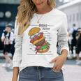 バーガー 解剖 成分 チーズバーガー ハンバーガー パテ 長袖Tシャツ 彼女への贈り物