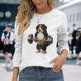 バーニーズマウンテンドッグ ウェイトリフティング フィットネスジム 長袖Tシャツ 彼女への贈り物