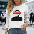 パロディ Kim Jung Un Rocketman ボックスロゴtシャツ 長袖Tシャツ 彼女への贈り物
