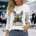 フレンチブルドッグ ゲイプライド Lgbt レインボーフラッグ サングラス Lgbtq 長袖Tシャツ 彼女への贈り物