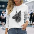 ベルギーシェパード 犬 グラフィック ペットアート ベルギーシェパード 長袖Tシャツ 彼女への贈り物