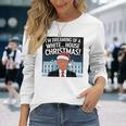 ホワイトハウスのクリスマス・トランプ・ファニー・ホリデーを夢見ている 長袖tシャツ 長袖Tシャツ 彼女への贈り物