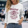 ボクシングクラシックヘビー級ファイトクラブ名門アカデミーボクシング 長袖Tシャツ 彼女への贈り物