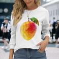 マンゴーフルーツモチーフアートマンゴー 長袖Tシャツ 彼女への贈り物