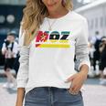 モザンビークデザイン。国旗付きモザンビーク衣装 Moz 長袖Tシャツ 彼女への贈り物