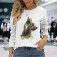 ヨークシャーテリア 犬 モチーフ ペット アートワーク ヨークシャーテリア 長袖Tシャツ 彼女への贈り物
