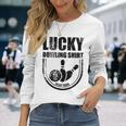ラッキーボウリングシャツはボウラーのための面白い引用を洗わないでください 長袖Tシャツ 彼女への贈り物
