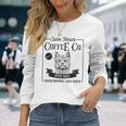 レトロ ケアンテリア コーヒー 面白い 犬 ママ コーヒー愛好家 長袖Tシャツ 彼女への贈り物