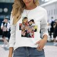 レトロコミックキス、コラージュ、ビンテージポップアートキスコミックスタイル 長袖tシャツ 長袖Tシャツ 彼女への贈り物