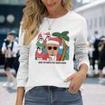 北極を再び暖かく 面白い トランプ ホットココアトロピック 長袖tシャツ 長袖Tシャツ 彼女への贈り物