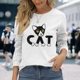 猫 子猫 ハチワレ モノトーン 白 黒 かわいい ユニーク 長袖Tシャツ 彼女への贈り物