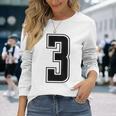 背番号 3 チーム短大スポーツ背番号付きユニフォーム 長袖Tシャツ 彼女への贈り物