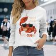 蟹 カニ 魚介類 涼しい かに 食べる 長袖tシャツ 長袖Tシャツ 彼女への贈り物