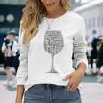 赤ワイングラス ワード アート オブ ワイン タイプ ブラック テキスト 長袖Tシャツ 彼女への贈り物