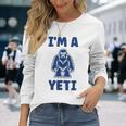 野獣のイエティ 忌まわしい雪だるまのユーモア 私はイエティが大好き I'm A Yeti 長袖Tシャツ 彼女への贈り物