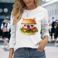 面白いtシャツ フレンチブルドッグ 犬 ハンバーガー メンズ グッズ かわいい おもしろ 面白い 服 ネタ 長袖tシャツ 長袖Tシャツ 彼女への贈り物