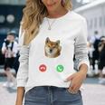 面白いtシャツ 柴犬 着信 イヌ わんこ メンズ 犬好き グッズ かわいい おもしろ 面白い 服 ネタ 長袖tシャツ 長袖Tシャツ 彼女への贈り物