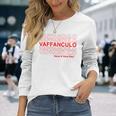 面白いvaffanculoデザイン イタリア語で素敵な一日を。 長袖Tシャツ 彼女への贈り物