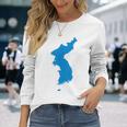 韓国統一旗、韓国統一地図 長袖Tシャツ 彼女への贈り物