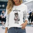 黒柴犬 柔道空手マスター 白柔道師 長袖Tシャツ 彼女への贈り物