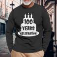 100年のお祝い イベント、記念日、誕生日。 長袖Tシャツ 高齢者への贈り物