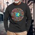 180 Banderas Banderas Del Mundo Mapa Del Mundo Con Banderas Camiseta de manga larga Regalos para ancianos