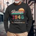 1948年5月生まれ ヴィンテージ ハッピーバースデー 76歳 長袖Tシャツ 高齢者への贈り物