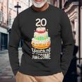 20 Years Of Awesome 20歳の誕生日ケーキ 大人用 長袖Tシャツ 高齢者への贈り物