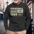 55 歳の誕生日プレゼント男性 1969 年 7月レトロ ビンテージ テープ 長袖Tシャツ 高齢者への贈り物