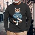 A Cozy Cat Wear Aweater And お揃い パンツ 長袖Tシャツ 高齢者への贈り物
