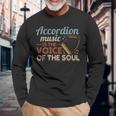 Accordion Music Is Theoice Of Theoul アコーディオン 長袖Tシャツ 高齢者への贈り物