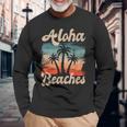Aloha Beaches ハワイ サーフィン ストランドパーティー バケーション サーファー 長袖Tシャツ 高齢者への贈り物