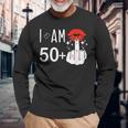 I Am 50 Plus 1 中指 51歳の誕生日 面白い 長袖Tシャツ 高齢者への贈り物