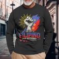 I Am Not A Filipino For Nothing ファイトサポーター サラ・ドゥテルテ 長袖Tシャツ 高齢者への贈り物