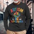 Autism Is Myuperpower 自閉症啓発パズル プライド 長袖Tシャツ 高齢者への贈り物