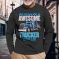 Awesome Trucker セミトラックドライバー ビッグリグ トラッカー 長袖Tシャツ 高齢者への贈り物